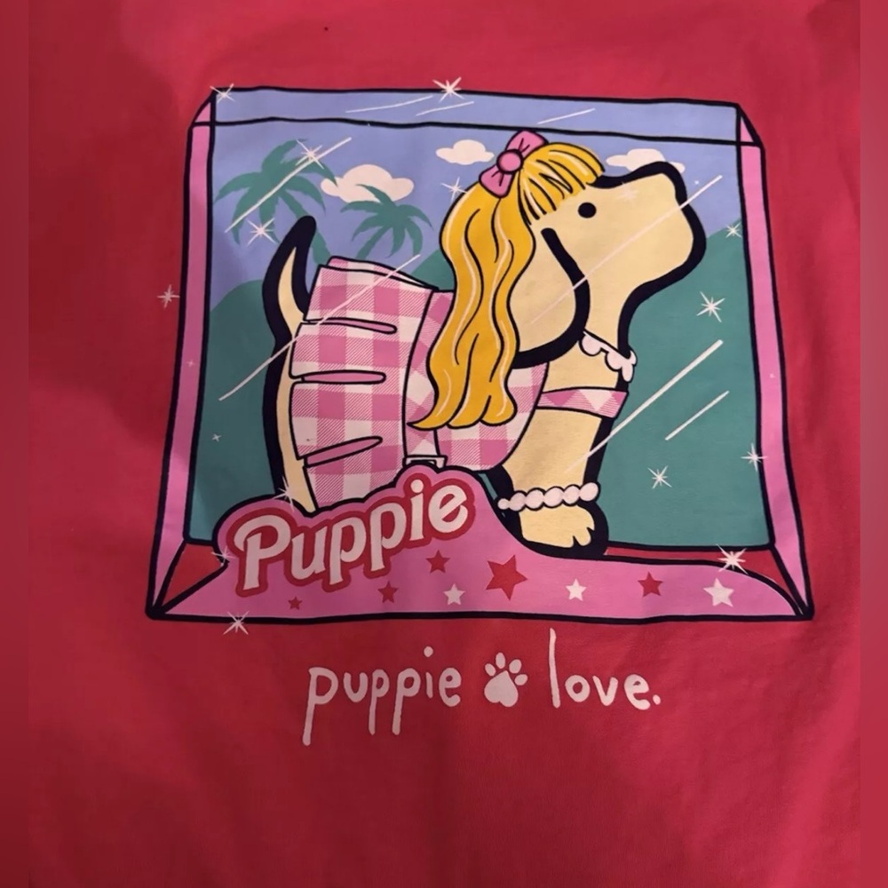 Puppie Love Barbie Dog Short Sleeve T-shirt LARGE